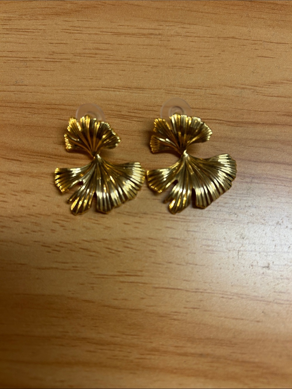 Gold Floral Fan Drop Earrings - Women Jewelry